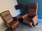 Bruin leren relax fauteuils 2 stuks, Huis en Inrichting, Fauteuils, Ophalen, Minder dan 75 cm, Leer, Zo goed als nieuw