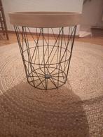 Bijzettafel met los 'deksel', Huis en Inrichting, Ophalen, Rond, Riet