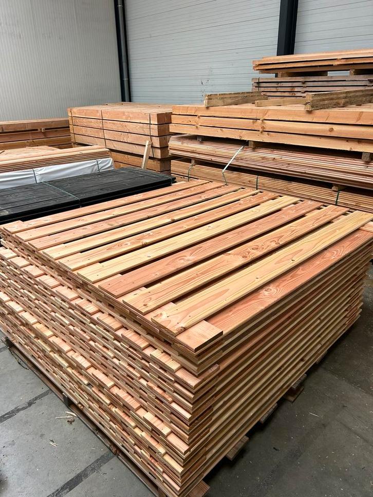 Schutting douglas geschaafd, 21-planks, 180x180 cm, Tuin en Terras, Schuttingen, Zo goed als nieuw, Hout, 1 tot 2 meter, Minder dan 3 meter