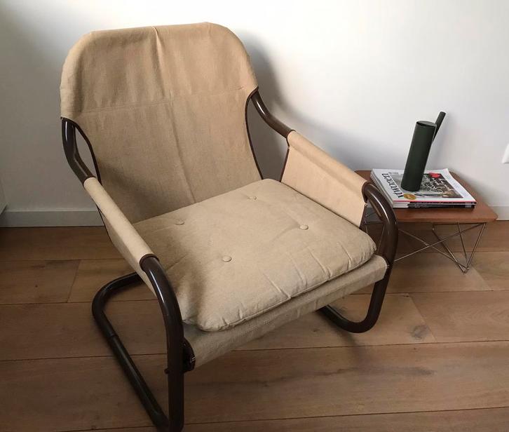 Mid-century Ikea Bauhaus fauteuil Tomas Jelinek  ‘80 Zweden, Huis en Inrichting, Fauteuils, Zo goed als nieuw, 50 tot 75 cm, 75 tot 100 cm