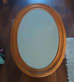 Houten ovale spiegel, Huis en Inrichting, Woonaccessoires | Spiegels, Ophalen, Minder dan 50 cm, Zo goed als nieuw, Minder dan 100 cm