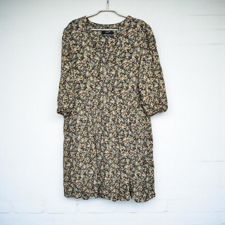 Set Jurk Maat 36 Zwart Multikleur Bloemenprint Mini, Kleding | Dames, Jurken, Zo goed als nieuw, Maat 36 (S), Zwart, Boven de knie