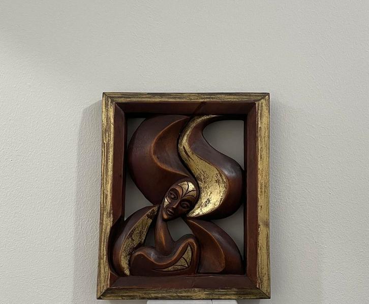 Uniek houten kunstwerk met stijl, Antiek en Kunst, Kunst | Beelden en Houtsnijwerken, Ophalen of Verzenden