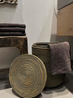 Rotan wasmand speelgoedmand groenig deksel mand, Huis en Inrichting, Woonaccessoires | Schalen en Manden, Ophalen, Rond, Riet