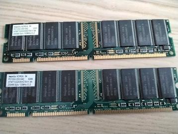 2x PC133 256mb Hynix geheugenmodules beschikbaar voor biedingen
