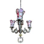Antieke Art Nouveau Kroonluchter, Huis en Inrichting, Lampen | Kroonluchters, Ophalen, Gebruikt, Glas