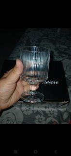 6 ribbel glazen op poot nieuw in doos, Verzamelen, Glas en Borrelglaasjes, Ophalen, Nieuw, Overige typen