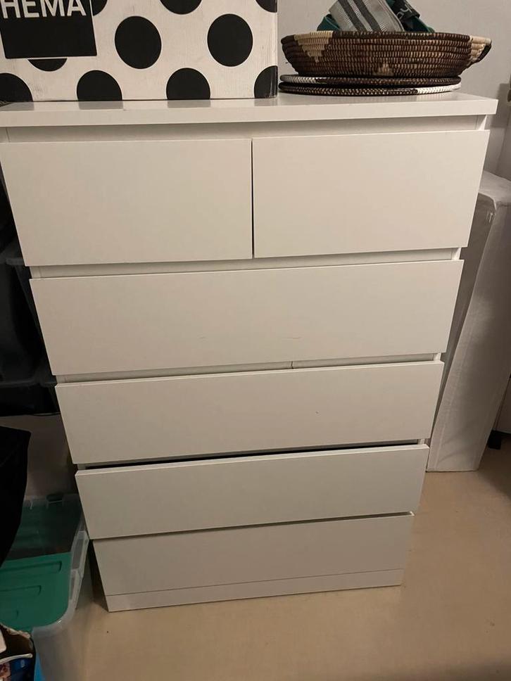 Ikea malm kast 5 lades wit, Huis en Inrichting, Kasten | Ladekasten, Zo goed als nieuw, Minder dan 100 cm, 50 tot 100 cm, 25 tot 50 cm