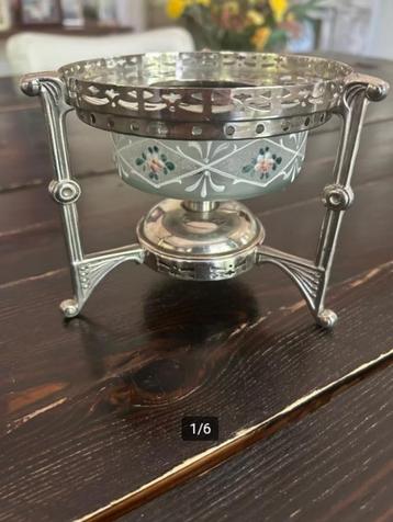 Antiek theelichtje verzilverd art deco ca 1920 beschikbaar voor biedingen