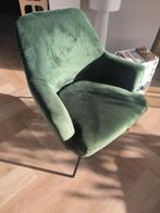 Groene Velvet Fauteuil, Huis en Inrichting, Fauteuils, Ophalen, Zo goed als nieuw, Metaal, Modern