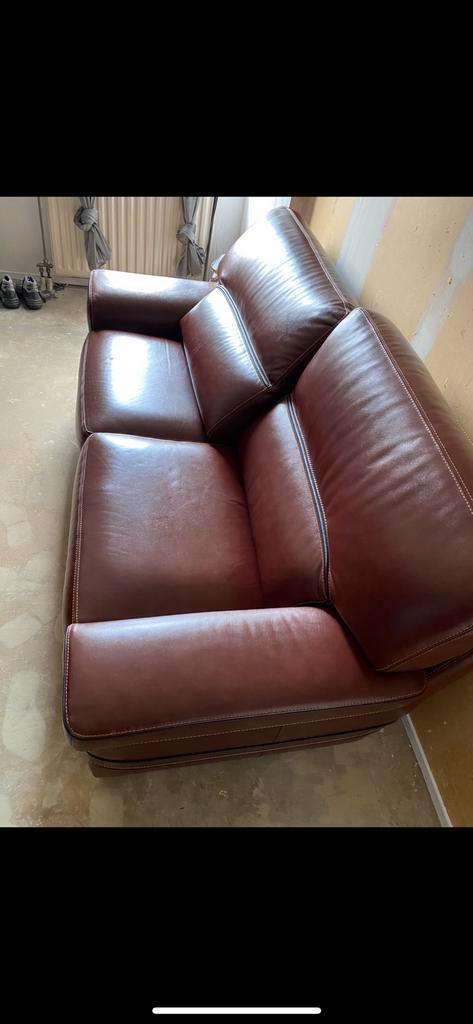 Milano  Italy  bank (leer)., Huis en Inrichting, Banken | Sofa's en Chaises Longues, Zo goed als nieuw, Leer, Ophalen
