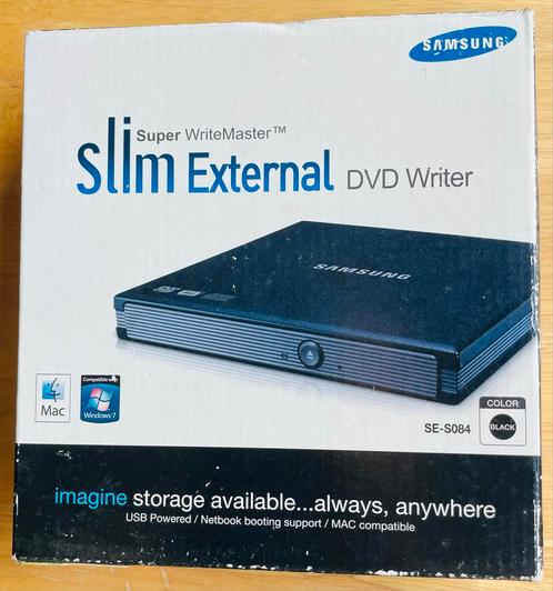 Samsung SE-S084F.  Slim External DVD Writer, Computers en Software, Optische drives, Nieuw, Extern, MacOS, Cd, Dvd, Ophalen of Verzenden