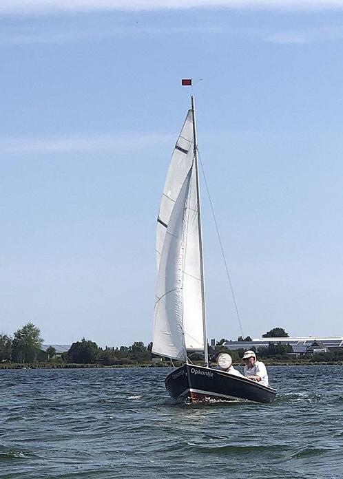 Oostzeejol Midget 13, Watersport en Boten, Open zeilboten, Gebruikt, Overige typen, 3 tot 6 meter, Polyester, Buitenboordmotor