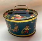 Antieke Spaarpot Blikken blikje ovaal china MM707 chinees, Verzamelen, Spaarpotten, Ophalen of Verzenden, Gebruikt, Metaal of Blik