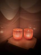 Riverdale Windlicht Bloempotjes - 2 stuks glas Sint of Kerst, Overige materialen, Bruin, Ophalen of Verzenden, Zo goed als nieuw