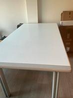 Witte Uitschuifbare Eettafel, Ophalen, Gebruikt, 50 tot 100 cm, Metaal
