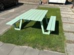 Nieuwe aluminium picknicktafel showmodel mint groen, Tuin en Terras, Picknicktafels, Ophalen, Nieuw, Rechthoekig, Aluminium