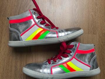 Italy blue zilveren sneaker neon leer 40 beschikbaar voor biedingen