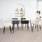 Lina® Noble - Velvet Eetkamerstoel - Beige, Metaal, Mevsim Store, Overige kleuren, Nieuw