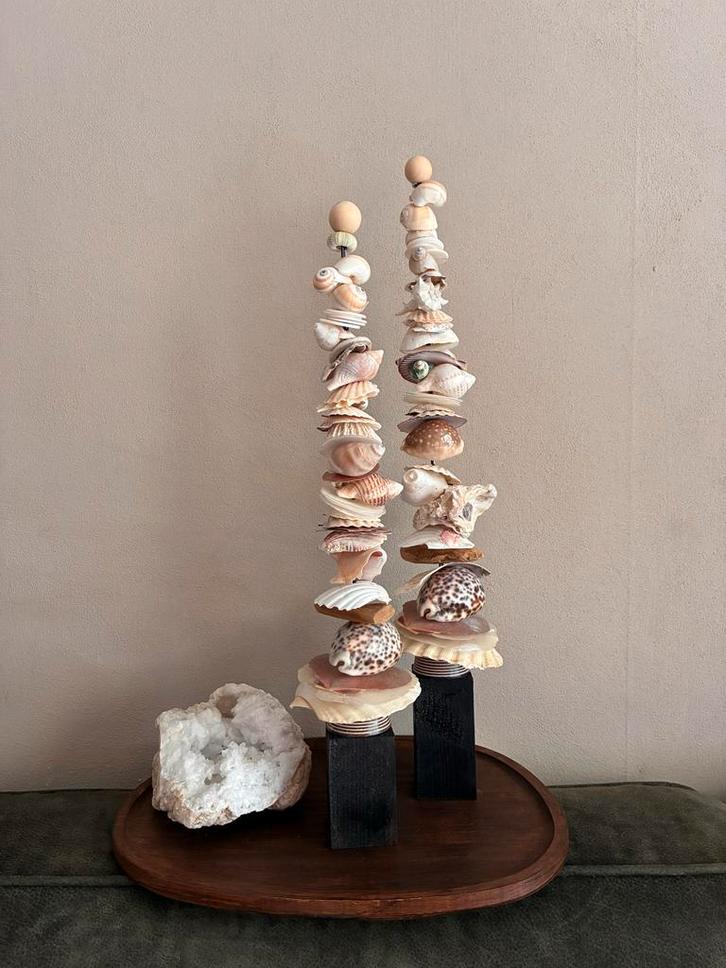 Schelpen torens - Unieke decoratie, Huis en Inrichting, Woonaccessoires | Overige, Zo goed als nieuw, Ophalen