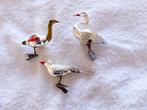Oude kerstversiering 3 vogeltjes op knijper., Ophalen of Verzenden