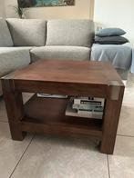 Mooie bijzettafel van acaciahout, Huis en Inrichting, Ophalen, Minder dan 45 cm, Vierkant, 55 tot 75 cm