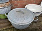 Grote Grijsgewolkt emaille pan, Antiek en Kunst, Antiek | Emaille, Ophalen of Verzenden