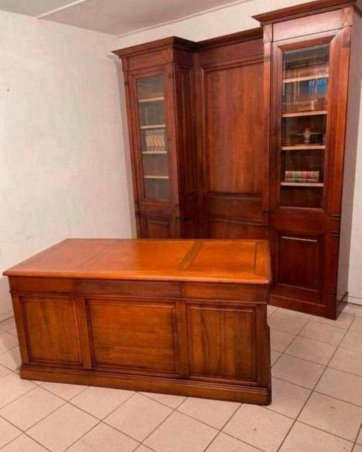 Kersen kantoor set notariskantoor mancave bureau met kast, Antiek en Kunst, Antiek | Kantoor en Zakelijk, Ophalen