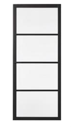 Houten opdekdeur met een zwarte stalen look, Doe-het-zelf en Verbouw, Deuren en Horren, Ophalen, 80 tot 100 cm, Binnendeur, Zo goed als nieuw