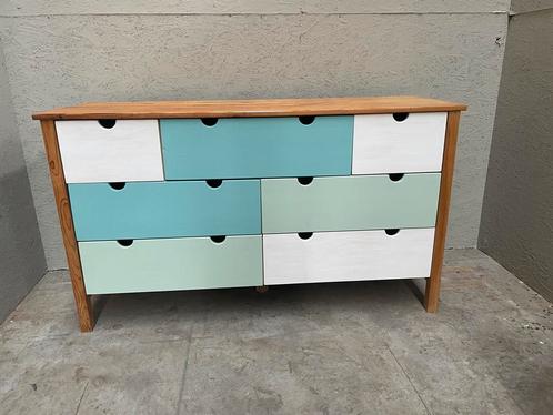 Gerestylde houten ladekast, Huis en Inrichting, Kasten | Dressoirs, Gebruikt, 100 tot 150 cm, 50 tot 75 cm, Met lade(s), Grenenhout