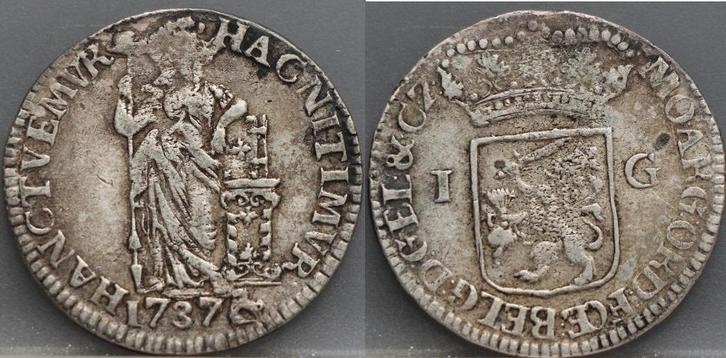 1 Gulden 1737 Gelderland - Generaliteit, Postzegels en Munten, Munten | Nederland, Losse munt, 1 gulden, Vóór koninkrijk, Zilver