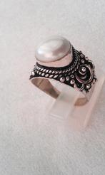 925 zilver ring Parel edelsteen, Sieraden, Tassen en Uiterlijk, Ringen, 18 tot 19, Verzenden, Wit, Nieuw