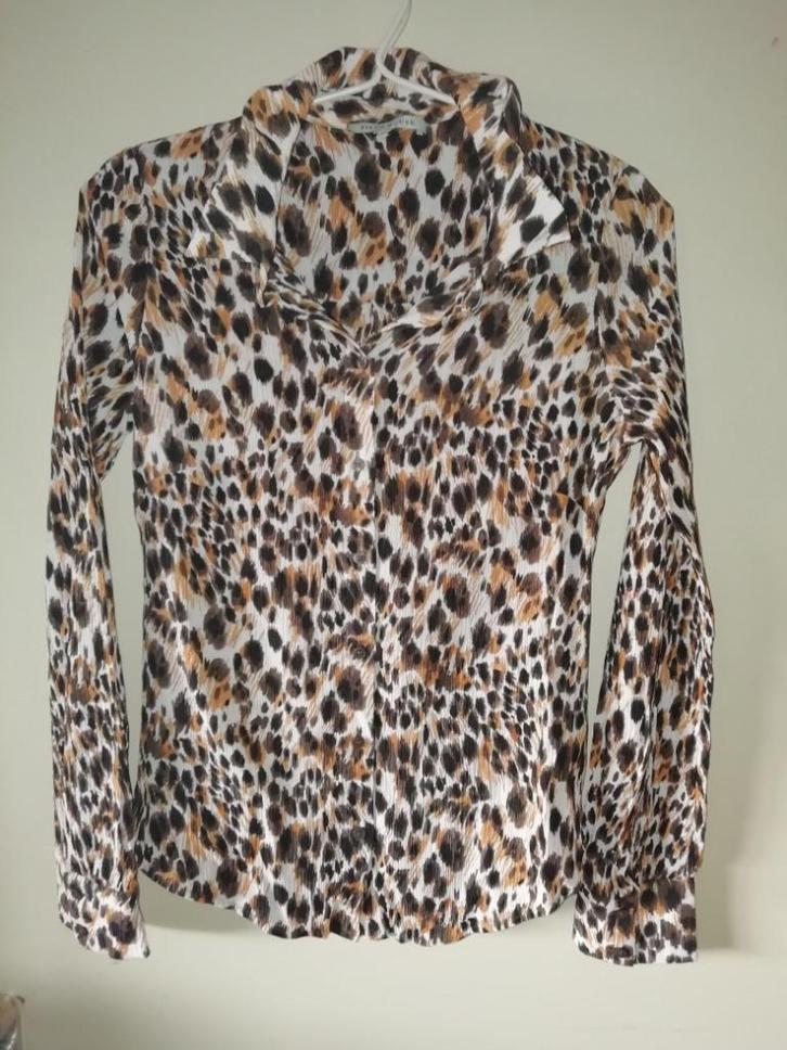 Zeer fraaie 1x gedragen panterprint blouse van Fifth House, Kleding | Dames, Blouses en Tunieken, Zo goed als nieuw, Maat 38/40 (M)