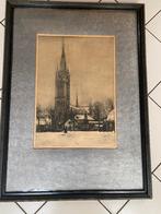 Gravure ets Johan D Scherft, St Vituskerk Hilversum, Antiek en Kunst, Kunst | Etsen en Gravures, Ophalen of Verzenden