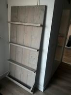 Mooi wandbord van houten vergrijsde steigerplanken, Ophalen, Met plank(en), Zo goed als nieuw, Minder dan 150 cm