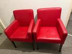 2 stuks  kamer stoelen rood leer, Ophalen, Gebruikt, 75 tot 100 cm, Leer