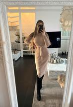 Mango midi rib gebreide jurk beige winter maat 36 S ZGAN!, Ophalen of Verzenden, Zo goed als nieuw, Maat 36 (S), Beige