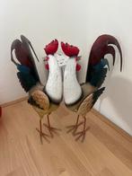 Metalen Haan Beelden Set, Tuin en Terras, Ophalen, Gebruikt, Metaal, Dierenbeeld