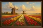 Tulpenvelden met molens - op aanvraag geschilderd, Verzenden