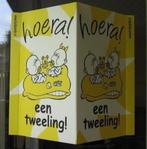 Raambord Tweeling 100x70cm XXL makelaarsbord geboorte, Ophalen of Verzenden, Nieuw, Geboortebord