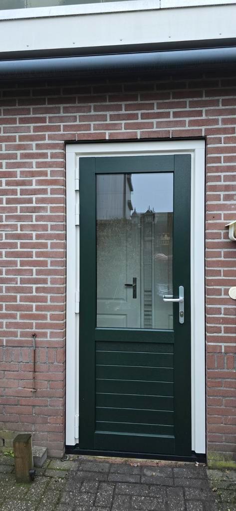 Kunststof deur met kozijn, Doe-het-zelf en Verbouw, Deuren en Horren, Zo goed als nieuw, Buitendeur, 200 tot 215 cm, Kunststof