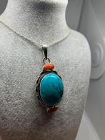 Zilveren kettinghanger met larimar incl kettinkje, Blauw, Nieuw, Met edelsteen, Zilver