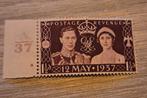 Ongestempeld postzegel George VI en Queen Elizabeth uit 1937, Ophalen of Verzenden, T/m 1940, Postfris