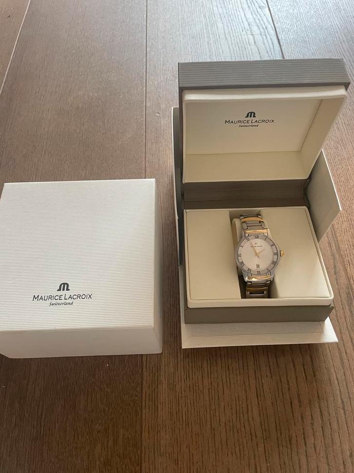 Vintage horloge Maurice Lacroix Miros Goud Zilver, Sieraden, Tassen en Uiterlijk, Horloges | Heren, Zo goed als nieuw, Polshorloge