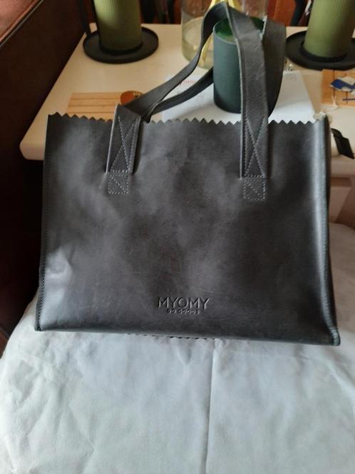 Myomy zwart/antraciet tas, model my paper bag, Sieraden, Tassen en Uiterlijk, Tassen | Damestassen, Gebruikt, Shopper, Zwart, Ophalen of Verzenden