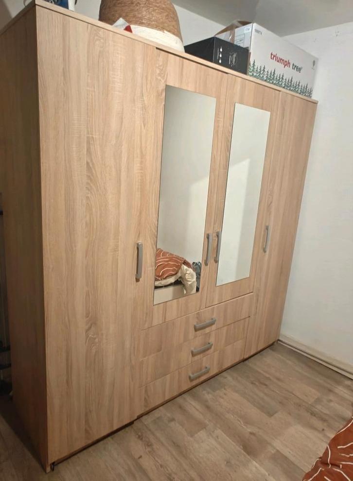 Ruime Kast met Spiegeldeuren, Huis en Inrichting, Kasten | Kledingkasten, Gebruikt, 200 cm of meer, 200 cm of meer, 50 tot 75 cm