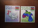 Kenia vogels en vlag 1964, mi. 15+18 postfris/ongebruikt, Ophalen of Verzenden, Postfris, Dier of Natuur