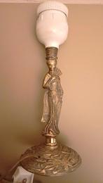 vintage jugendstil lampje tafellamp messing lampvoet antiek, Huis en Inrichting, Gebruikt, Ophalen of Verzenden, Jugendstil, Metaal