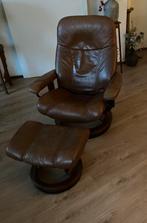 2 Stressless fauteuils + hockers, Huis en Inrichting, Ophalen, Gebruikt, Minder dan 75 cm, Leer