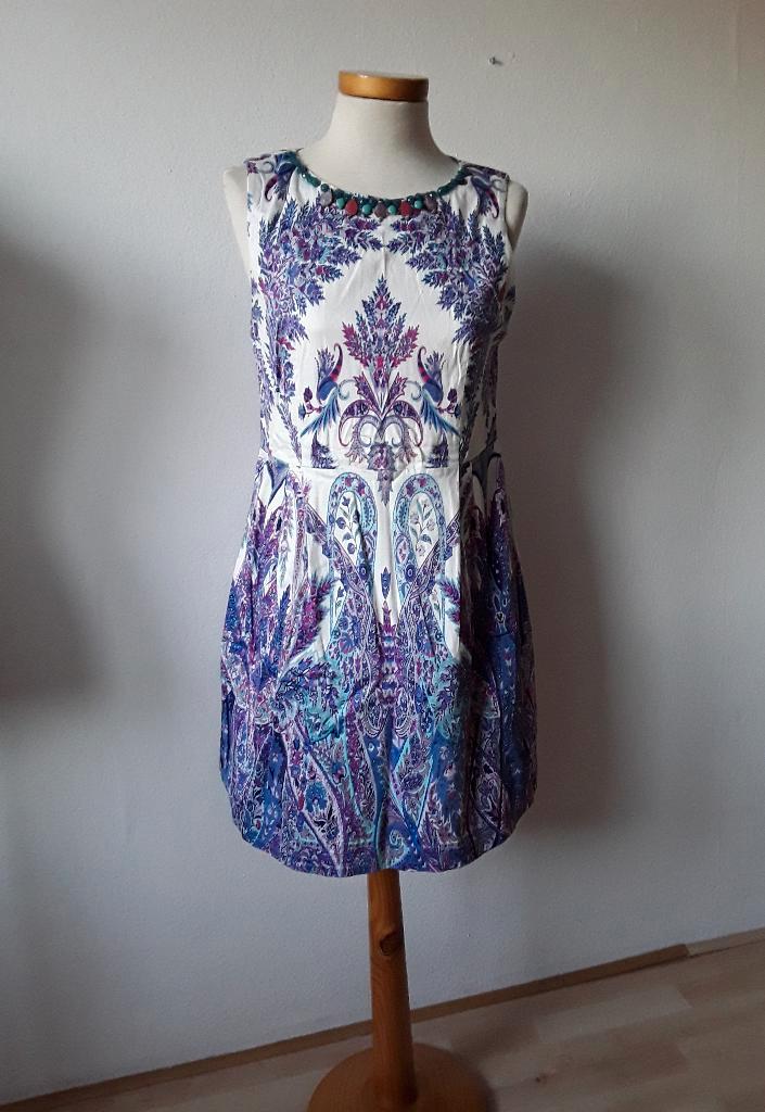 Multicolor jurk van Derhy mt M, Kleding | Dames, Jurken, Zo goed als nieuw, Maat 38/40 (M), Overige kleuren, Knielengte, Ophalen of Verzenden